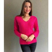 Pink V Neck Cable Jumper Size 10