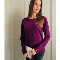 Burgundy Fine Knit Button Cuff Jumper Size 22