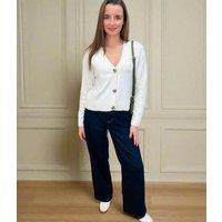 Ivory Soft Knit Button Cardigan Size 8/10