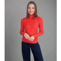 Orange Ribbed Roll Neck Jumper Size 14
