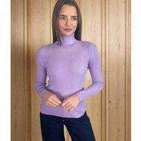 Lilac Ribbed Roll Neck Jumper Size 14