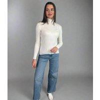 Ivory Ribbed Roll Neck Jumper Size 14