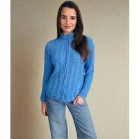 Blue Chenille Cable Zip Cardigan Size 22/24