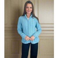 Aqua Chenille Cable Zip Cardigan Size 22/24
