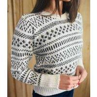 Jacquard Crew Neck Merino Wool Jumper Size 18/20