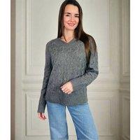 Grey Sparkle Cable Knit Jumper Size 22/24
