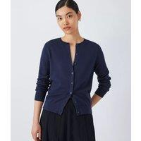 Navy Crew Neck Cotton Cardigan Size 8
