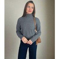 Grey Soft Funnel Neck Jumper Size 8/10
