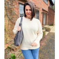 Oatmeal Textured Diamond Jumper Size 20/22
