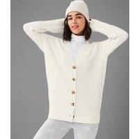 White Cable Knit Cardigan Size 6