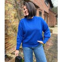Blue Relaxed Cotton Blend Jumper Size 20/22