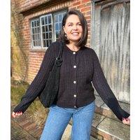 Black Cable Knit Classic Cardigan Size 10