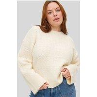 Ivory Crochet knit Wool Blend Jumper Size 10