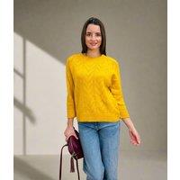 Ochre Pointelle Crew Neck Jumper Size 12/14