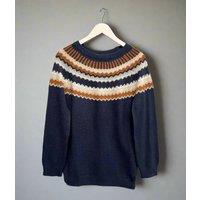 Navy Metallic Fairisle Jumper Size 20