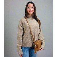 Oatmeal Funnel Neck Jumper Size 12/14
