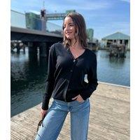 Black Merino Wool Cardigan Size 18/20