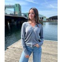 Grey Merino Wool Cardigan Size 10/12