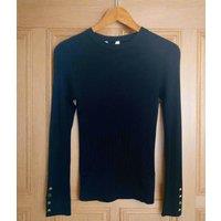 Navy Ribbed Button Cuff Jumper Size 22