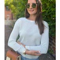 Silver Sparkly Fine Knit Jumper Size 16/18