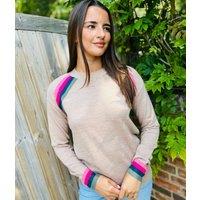 Camel Rainbow Detail Jumper Size 20/22