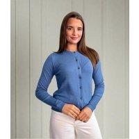 Denim Blue Classic Round Neck Cardigan Size 14