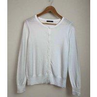 White Fine Knit Button Cardigan Size 12/14