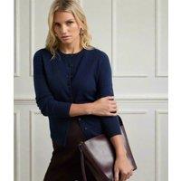 Navy Fine Knit Button Cardigan Size 16/18