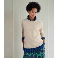 Beige Ex Seasalt Cotton Makers Ribbed Jumper Size 22