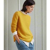 Yellow Ex Seasalt Cotton Makers Ribbed Jumper Size 26/28
