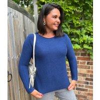 Navy Ex Seasalt Cotton Makers Ribbed Jumper Size 22