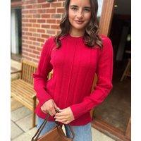 Red Wide Ribbed Jumper Size 16/18