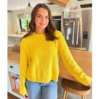 Yellow Textured Cable Knit Jumper Size 24