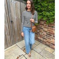 Black & White Striped Classic Cardigan Size 18