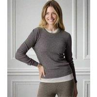 Brown Merino Wool Ribbed Jumper Size 18/20