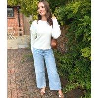 Ivory Button Shoulder Jumper Size 12/14