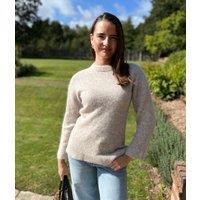 Stone Alpaca Blend Crew Neck Jumper Size 12/14