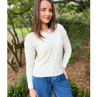 Ivory Soft V Neck Jumper Size 8/10