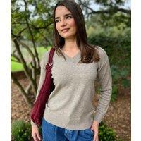 Beige Soft V Neck Jumper Size 6/8