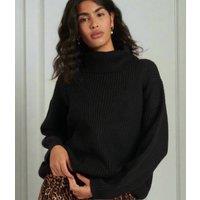 Black Rollneck Longline Knitted Jumper Size 20/22