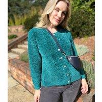 Teal Chenille Cardigan Size 14/16