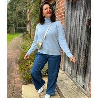 Light Blue Polo Neck Jumper Size 8/10