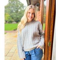 Grey Cable Twist Jumper Size 8/10