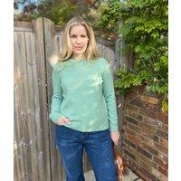 Green Air Yarn Crew Neck Jumper Size 8/10