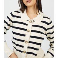 Brave Soul Striped Collared Cardigan Size 8