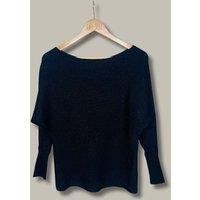 Black Sparkle Fine Rib Batwing Jumper Size 6/8