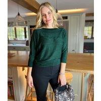 Green Shimmer Batwing Jumper Size 26/28