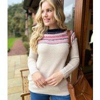 Stone Metallic Fairisle Jumper Size 16