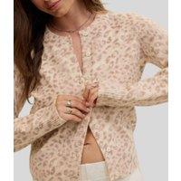 Blush Leopard Print Soft Classic Cardigan Size 4/6