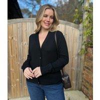 Black Soft Touch Knitted Cardigan Size 4/6